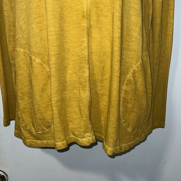 LOGO BY LORI GOLDSTEIN Allspice Yellow Slub Knit Long Sleeve Shirt w/ Pockets-S - Picture 3 of 9